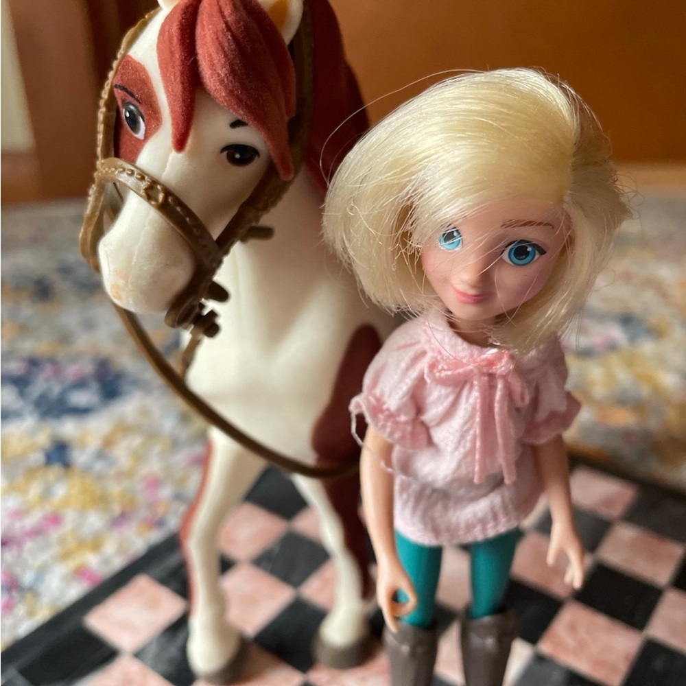 Spirit untamed  Doll with Brown and White Horse Toy Set